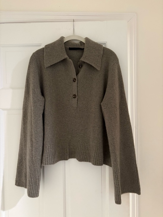 Jenni Kayne Sweaters - Jenni Kayne Stevie Cashmere Polo - Pewter - Size M